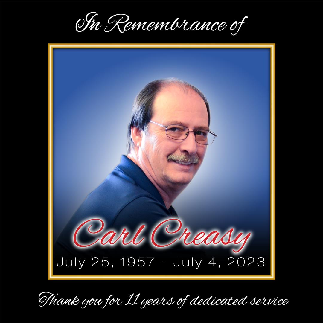 REMEMBRANCE OF Carl Creasy | Belden's Automotive & Tires